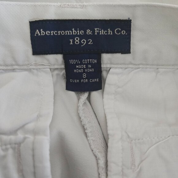 Abercrombie & Fitch Light Beige High Waist D-Ring Belted Cotton Shorts Size 8 - Picture 8 of 8
